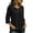 Black, variant on Women Crew Neck T-shirt Casual Tie Knot Keyhole 3/4 Sleeve Flowy Shirts Flowy Pullover Blouse & Tops Black M Fashion