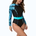 thumbnail image 5 of Hicidod One Piece Swimsuits for women Long Sleeve zipper Rash Guard surfing Bathing Suit slim fit fashion printed UV Protection wetsuit, 5 of 8