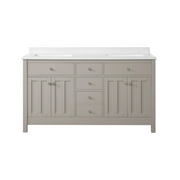 Martha Stewart Hillside 60 in. Vanity from Bedford Collection in Sharky Grey finish