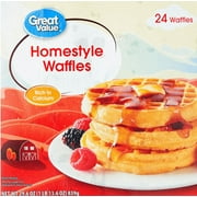 Great Value Waffles, Homestyle, 24 Count
