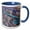 Blue/White, variant on 3drose, Africa, Morocco, Chefchaouen. Blue Railing on Decorated Tile Wall., 15oz Mug