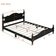 thumbnail image 3 of Queen Size Platform Bed with Headboard, Retro Style Wooden Queen Bed Frame with Slat Support, Queen Size Beds for Kids Teens Adults, No Box Spring Need, Black 1, 3 of 9