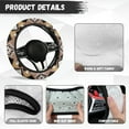 thumbnail image 6 of Yuyamidu Gemoetric Steering Wheel Cover Aztec Ethnic Auto Steering Wheel Accessories 15 Inches Flannel Steering Wheel Protector Fit for Most Vehicles Sedans, 6 of 7