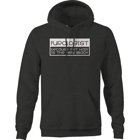 Pet hair is the new pet groomer Hoodies for Men Large Dark Gray