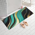 thumbnail image 2 of Teal Gold Marble Pattern Bathroom Rugs Mat,Non Slip Microfiber Bathroom Rug,Rubber Backing,Soft Bathroom Mats for Bathroom Floor,Tub and Shower,60x24in(150x60cm), 2 of 5