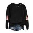 thumbnail image 5 of Gubotare Christmas Sweatshirt for Women Merry and Bright Graphic Oversized Pullover Crewneck Long Sleeve Holiday Sweatshirt Top Crewneck Sweatshirt (Black,S), 5 of 5