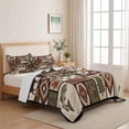 thumbnail image 5 of Twin XL Quilt Set 68''x98'', Country Patch Plaid Lightweight Bedspread Coverlet Set with 2 Pillow Shams, Brown Farmhouse Retro Bear Deer Cabin Breathable All Season Quilt Bedding for Dorm/Guest Room, 5 of 9