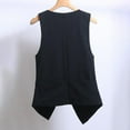 thumbnail image 4 of BYHONG Women’s Linen Blouse Sleeveless Tank Top for Women Summer Vest Coat Black XL, 4 of 5