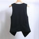 thumbnail image 4 of Camisetas sin mangas de lino para mujer: chaqueta asimétrica sin mangas con botones, corte regular informal para primavera/verano/otoño, 4 of 5