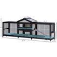 thumbnail image 2 of Large Wooden Rabbit Cage Small Animal Cage Indoor Outdoor Pet Cage With Removable Tray And Wire Mesh Bedding Area 2Running Cages, 2 of 6