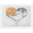 thumbnail image 1 of Cat Lover Bath Mat, Kitties Lying in and Cuddling in Shape of Heart Bedtime Pets Meow Love, Plush Bathroom Decor Mat with Non Slip Backing, 29.5" X 17.5", Apricot White Grey, by Ambesonne, 1 of 2