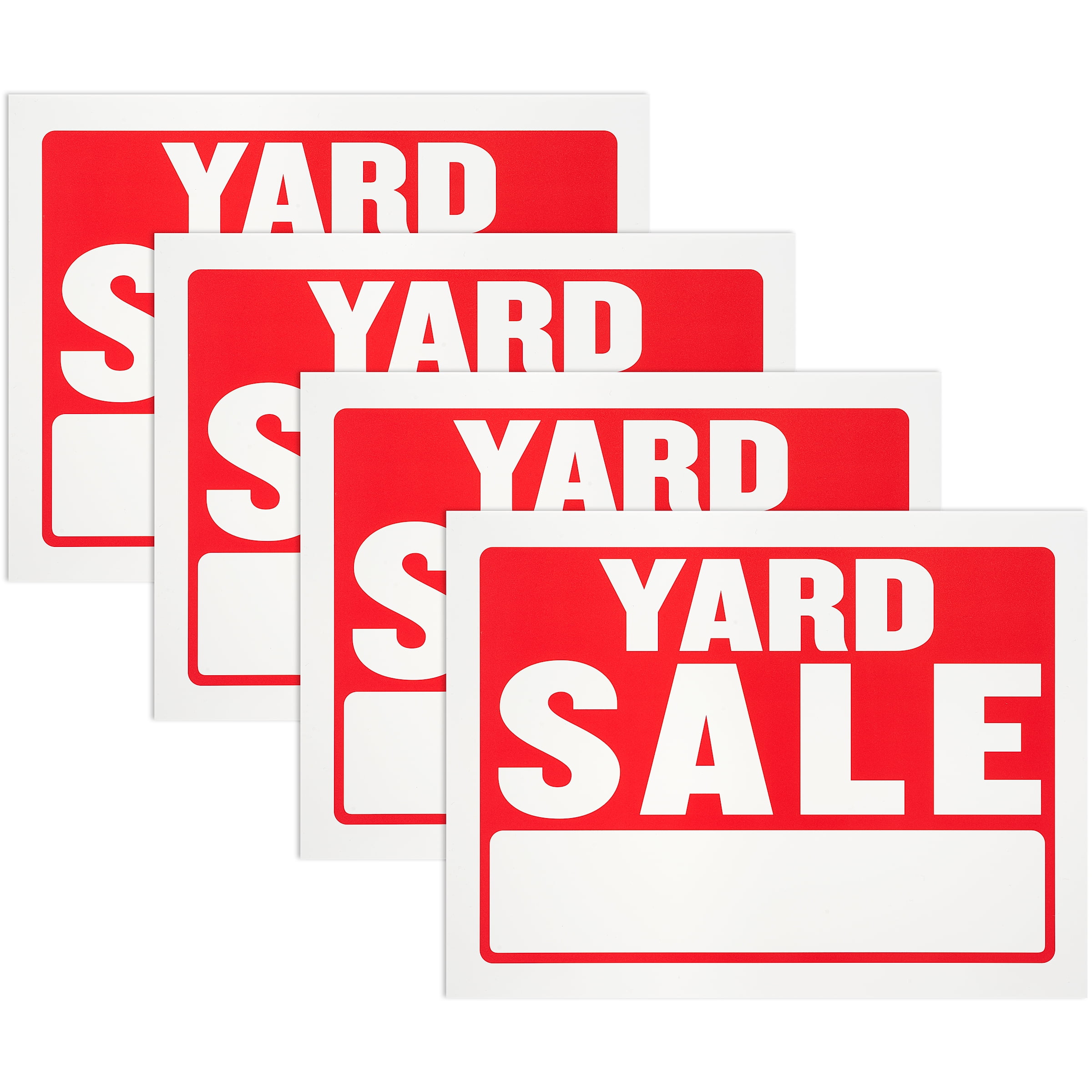 5 Pcs 9 x 12 Inch Red & White Flexible Plastic " Yard Sale " Sign 