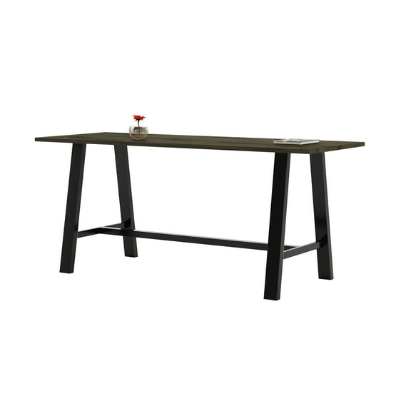 KFI Studios Urban Loft 7' x 3.5' Bar Table, Solid Wood Barnwood Top
