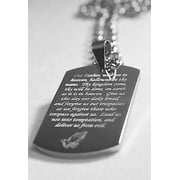THE LORD'S PRAYER  SOLID THICK STAINLESS STEEL HIGH SHINE DOG TAG NECKLACE