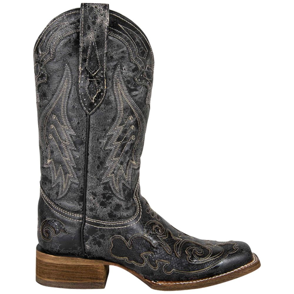 corral s incrusté serpent noir incrusté s botte d7a9fa corral s incrusté serpent noir incrusté s botte d7a9fa