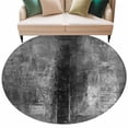 thumbnail image 2 of Gray Round Area Rug 7 FT,Non Slip Living Room Area Carpet,Retro Oil Painting Modern Abstract Art Aesthetics Washable Soft Circular Rug Non-Shedding Floor Carpet for Bedside Office Play Room Classroom, 2 of 9
