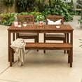 thumbnail image 3 of Acacia Wood Simple Patio 4-Piece Dining Set - Dark Brown, 3 of 3