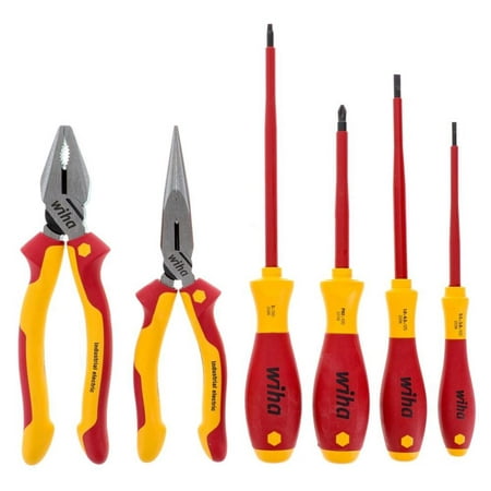 

Wiha Insulated Industrial Pliers Cutters And Screwdriver Set 6 Piece