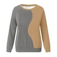 thumbnail image 5 of Oversized Sweatshirt for Women Color Block Crewneck Sweatshirts Striped Long Sleeve Fall Tops Crop Striped Color Block Sweatshirts Winter Pullover Loose Y2K Clothes, 5 of 5