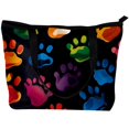 thumbnail image 2 of Dog Paw Print Canvas Leather Mix Hand Bag, Twill Sponge Jeanette Lined, 30x10.5x39cm Dimensions, 2 of 5