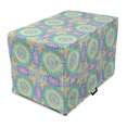 thumbnail image 1 of Retro Dog Crate Cover, Ethnic Design Hippie Art Mandala with Rainbow Colors Trippy Medallion LGBT Pride, Easy to Use Pet Kennel Cover for Medium Large Dogs, 35" x 23" x 27", Multicolor, by Ambesonne, 1 of 6