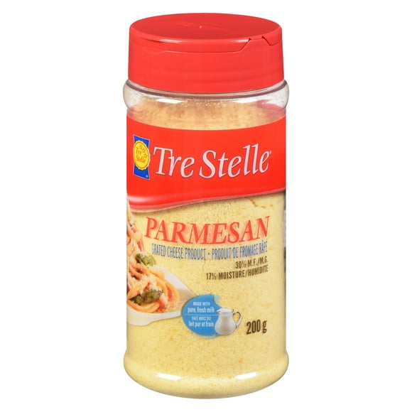 Produit de fromage parmesan râpé Tre Stelle 200g