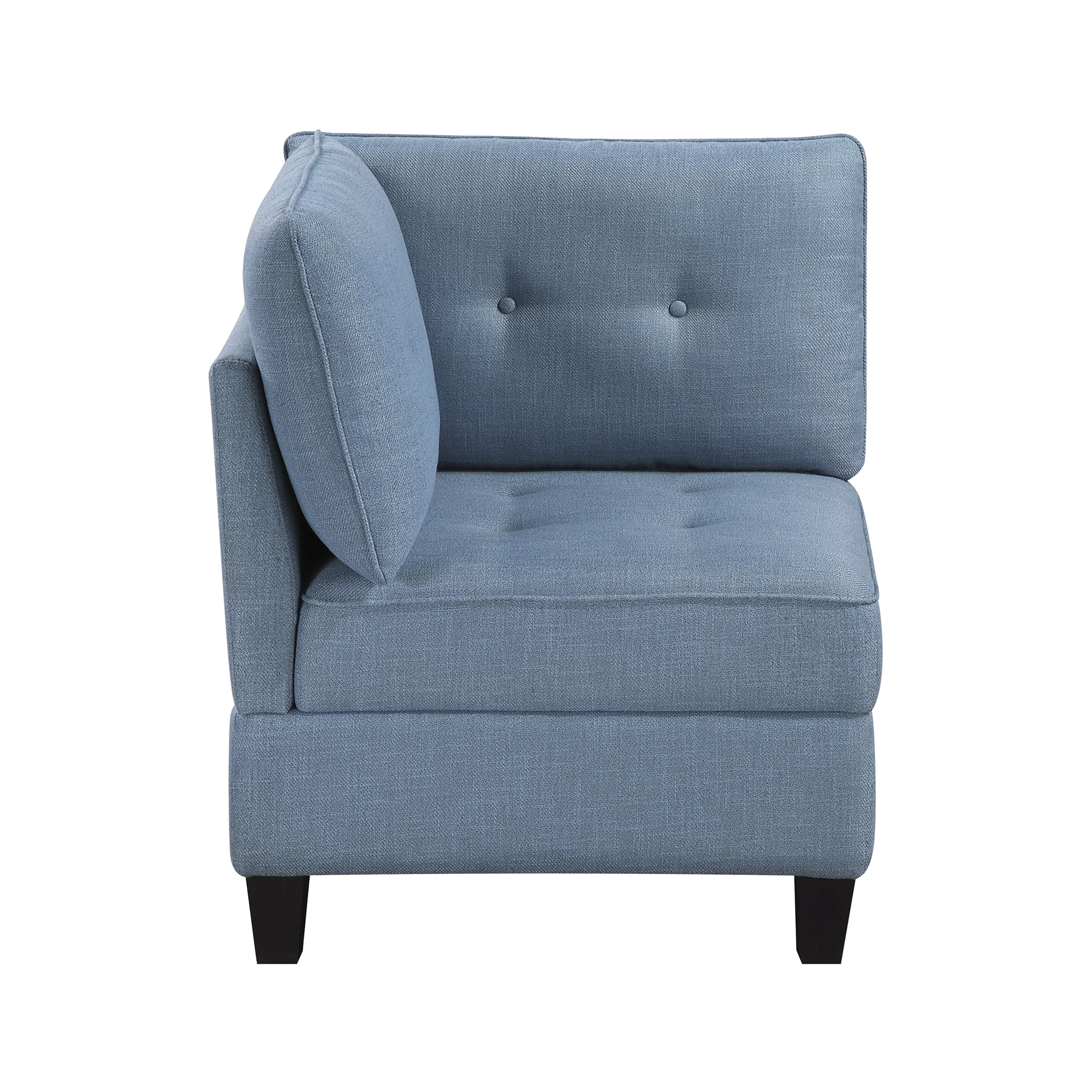 OakvillePark Silvercross Textured Fabric Corner Seat with Storage, Module for Modular Sectional Sofa, Blue
