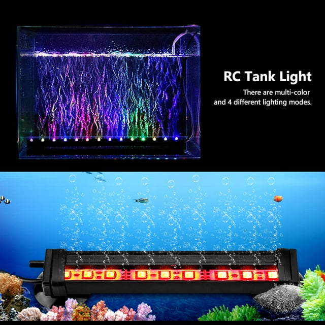 Sonew Fish Tank Bubble Light Underwater Led Light with Remote Control Aquarium Light Kit, RC Tank Light, Tank Bubble Light