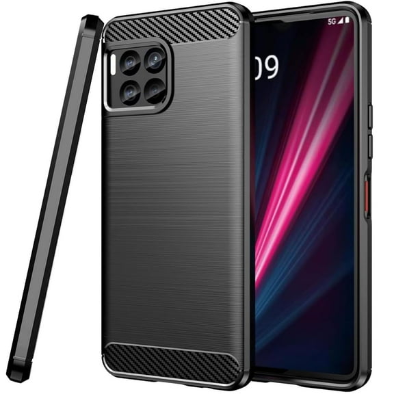 CoverON For Tmobile T-Mobile Revvl 7 Pro 5G Phone Case, Slim Lightweight TPU Minimal Cover Carbon Fiber, Black