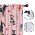 thumbnail image 4 of Blackout Kids Curtains,Schnauzer Dogs and Flowers Childrens Insulated Curtains Set Of 2,Bedroom Essentials,Toddler Room Decor 42x63in(106x160cm), 4 of 4