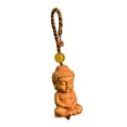 thumbnail image 4 of GROWTH TANK Mini Wood Buddha Key Chain Pendant Accessory Feng Shui Sculpture Craft Colored Rope, 4 of 9