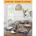 thumbnail image 5 of 13 Inch Round Placemats Set of 4, Navy Blue Snowflake Christmas Non Slip Heat Insulation PP Table Mats, Xmas Winter Snowflake Modern Art Washable Place Mats for Kitchen Dining Party Table Decor, 5 of 7