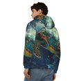 thumbnail image 4 of Uemuo Surfing Turtle for Men's Fashion Full-zip Hoodies & Sweatshirts with Kangaroo Pocket, Zip-up Hooded Sweatshirt, Moisture Wicking & Breathable-XX-Large, 4 of 5