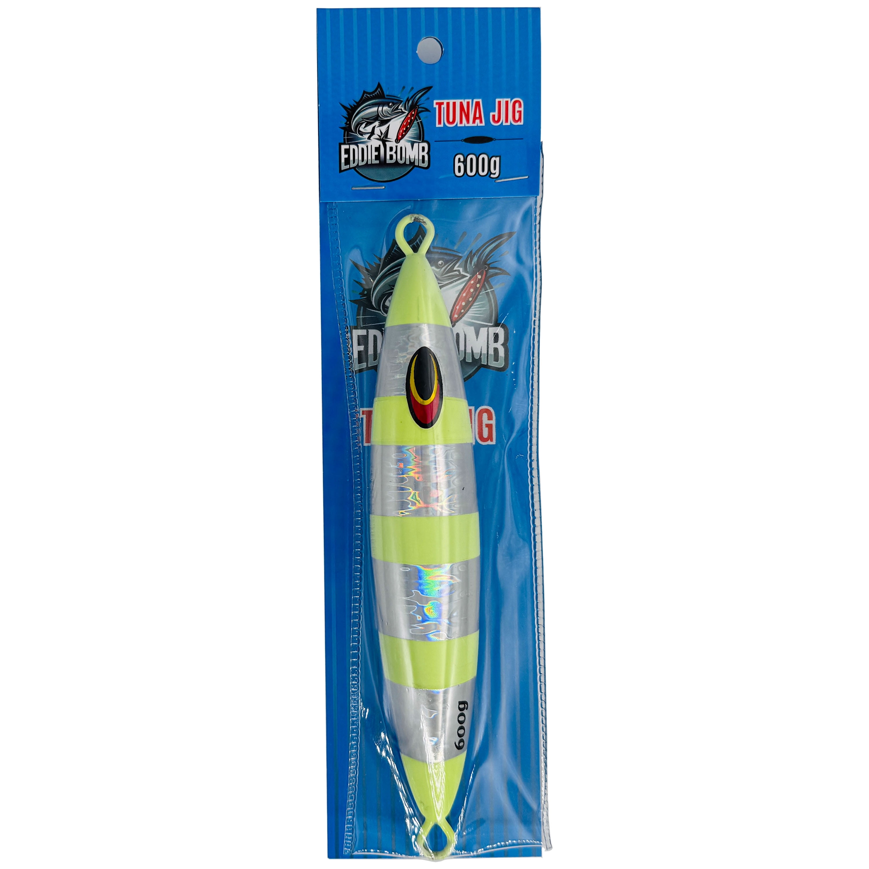 7" Tuna Jig 600g,3 Pcs Silver Zebra Glow Saltwater Fishing Lures, Fishing Gear & Tackle, Tuna Fishing Jig