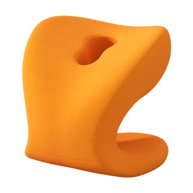 Soporte para el cuello para reposacabezas de silla de oficina, transpirable, se adapta a la mayoría de las sillas de oficina. Piel. Naranja
