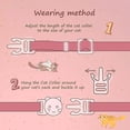 thumbnail image 2 of Polyester Cotton Breakaway Cat Collar with Bell Paw Pendant Cute Kitten Cat Collar,7.48-11.81inch,Purple., 2 of 5