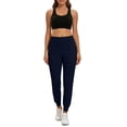 thumbnail image 5 of SYMOID Womens Compression Shorts with Pockets - High Waisted Knee Length Moisture Wicking Bermuda Athletic Gym Running Shorts for Women 95 Polyester 5 Spandex Green,Size L, 5 of 6