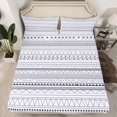thumbnail image 2 of Manfei Retro Boho Geometric Twin Sheet Sets,Bohemian Theme Twin Fitted Sheet,Light Purple White Flat Sheet For Men Women,Ultra Soft Home Decor,3pcs, 2 of 7