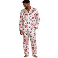 thumbnail image 3 of Kelon Family Matching Sets, Silk Satin Christmas Pajamas for Family with Red Bow, Matching Christmas Pajamas for Couples, Christmas Family Pajamas Matching Sets, Christmas Pjs for Family, 3 of 7