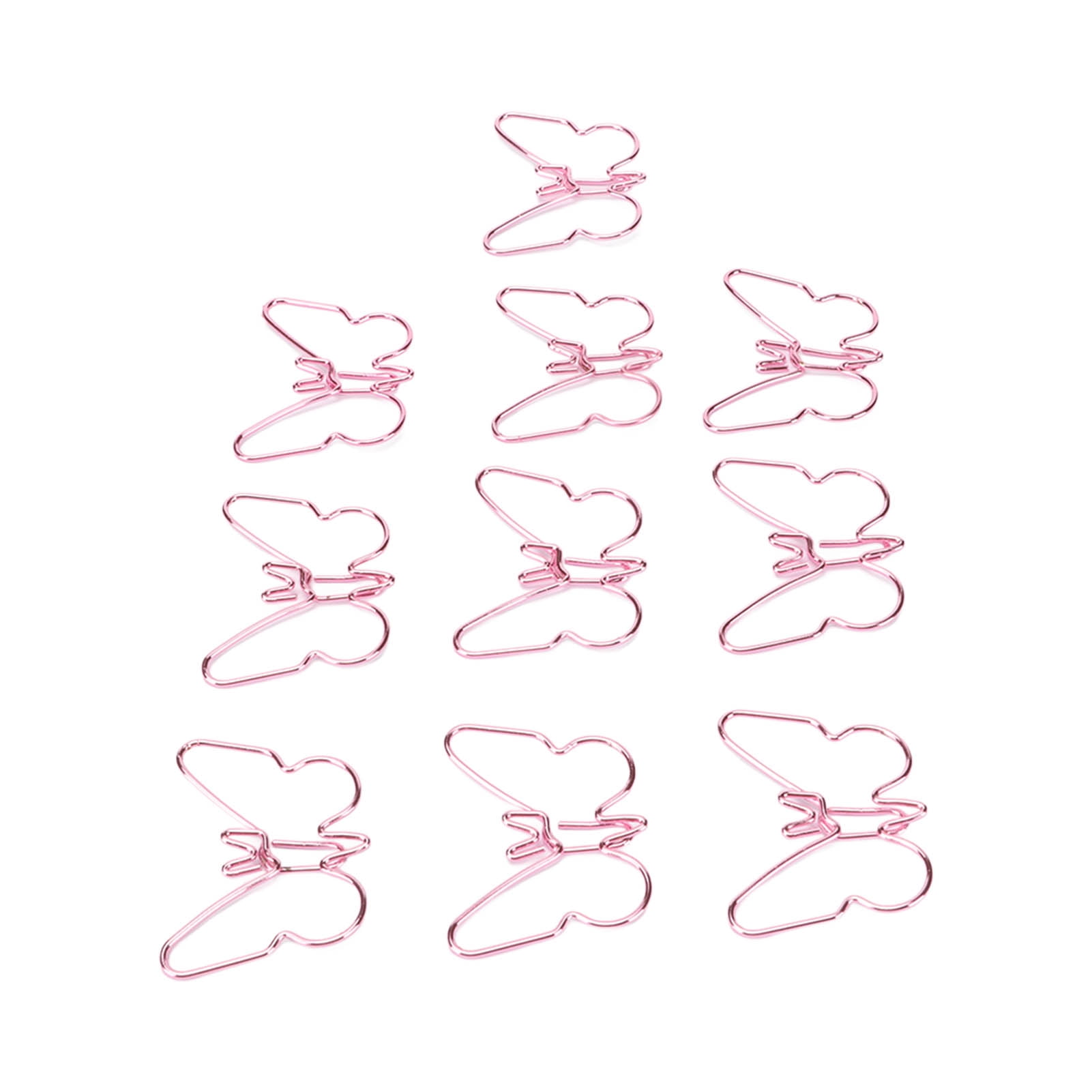 BOKYAN 100 Pcs Shaped Paper Clips Pink Butterfly Shape Metal Cute Style Portable Office Clips for Documents Planners and Crafts Perfect Desk Accessories (3.94 inches / 10 cm)