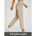 thumbnail image 4 of Pantalones BALEAF de golf elásticos para mujer, cintura alta, color caqui, talla S, 4 of 7