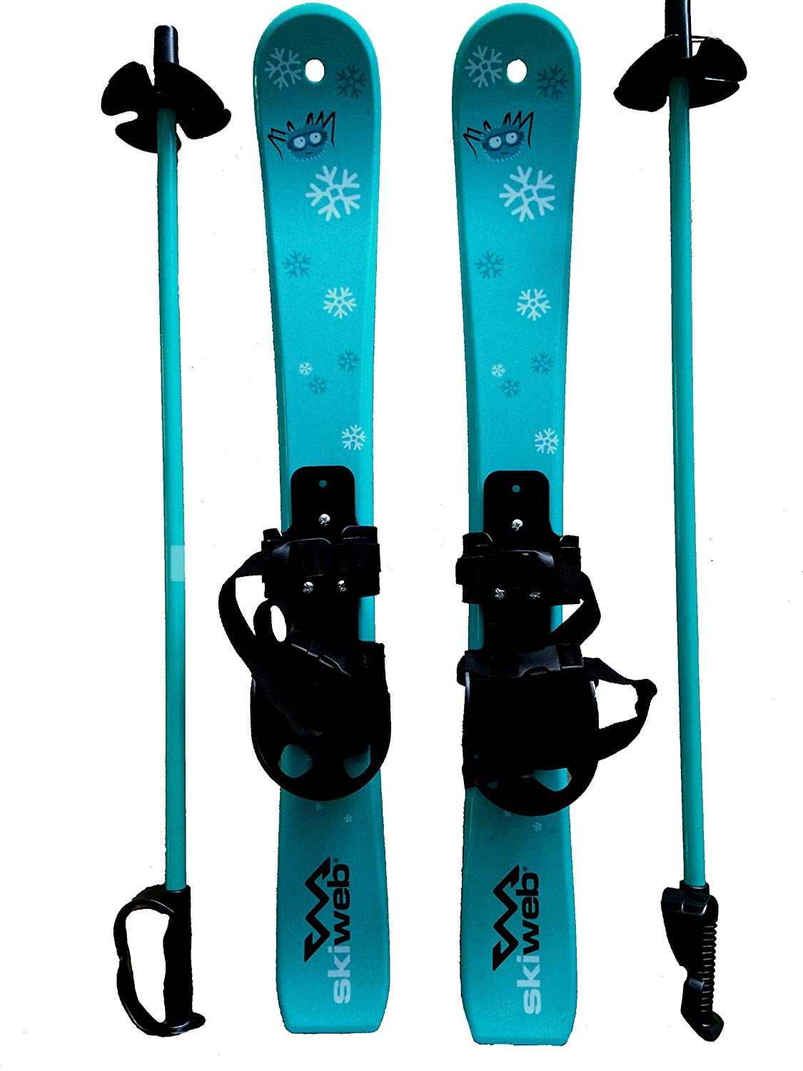 Kids First Plastic Snow Skis & Poles Age 24 with Bindings Fun