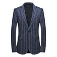 thumbnail image 2 of hlysgo Mens Blazer Formal Striped One Button Notch Lapel Sport Jacket Business Casual Blazer Jacket for Men Slim Fit Dress Coat for Wedding Navy XXXL, 2 of 3