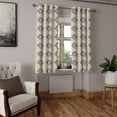 thumbnail image 2 of Ambesonne Modern Grommet Curtain, Square Shaped Lines, 50" x 54", Black White Yellow, 2 of 6