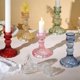 thumbnail image 5 of Juego de 6 portavelas rosas, 4 pulgadas de alto y 5 pulgadas de alto, portavelas cónicos a granel, portavelas de vidrio para bodas, festivales, fiestas, centros de mesa, regalos, 5 of 7