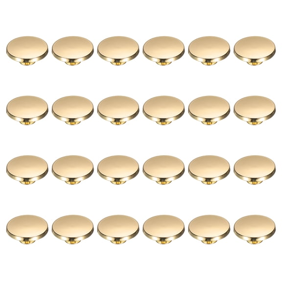 Uxcell 24 Pcs Flat Head Button Stud 20mm Screw Back Rivets Stud Set, Gold