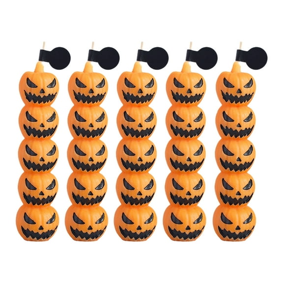 Halloween Candles Djunllk 5Pcs Halloween Pumpkin Candle Gifts Set, Mini Stacked Pumpkin Shaped Burning Candles Cute Halloween Decorations, Halloween Party Supplies