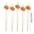 thumbnail image 4 of Liamobondopolis 100 Pcs Halloween Pumpkin Toothpick Flags Cupcake Toppers for Sandwiches Appetizers Cake Cocktail Halloween Party Decor, 4 of 8