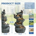 thumbnail image 2 of Magic Union 5-Tier Cascading Rock Birds Water Fountain, 26" H Outdoor Freestanding Fountain with LED Lights and Pump, Outdoor Garden Waterfall Decor for Patio, Yard and Deck Decor, Natural Stone Look, 2 of 9