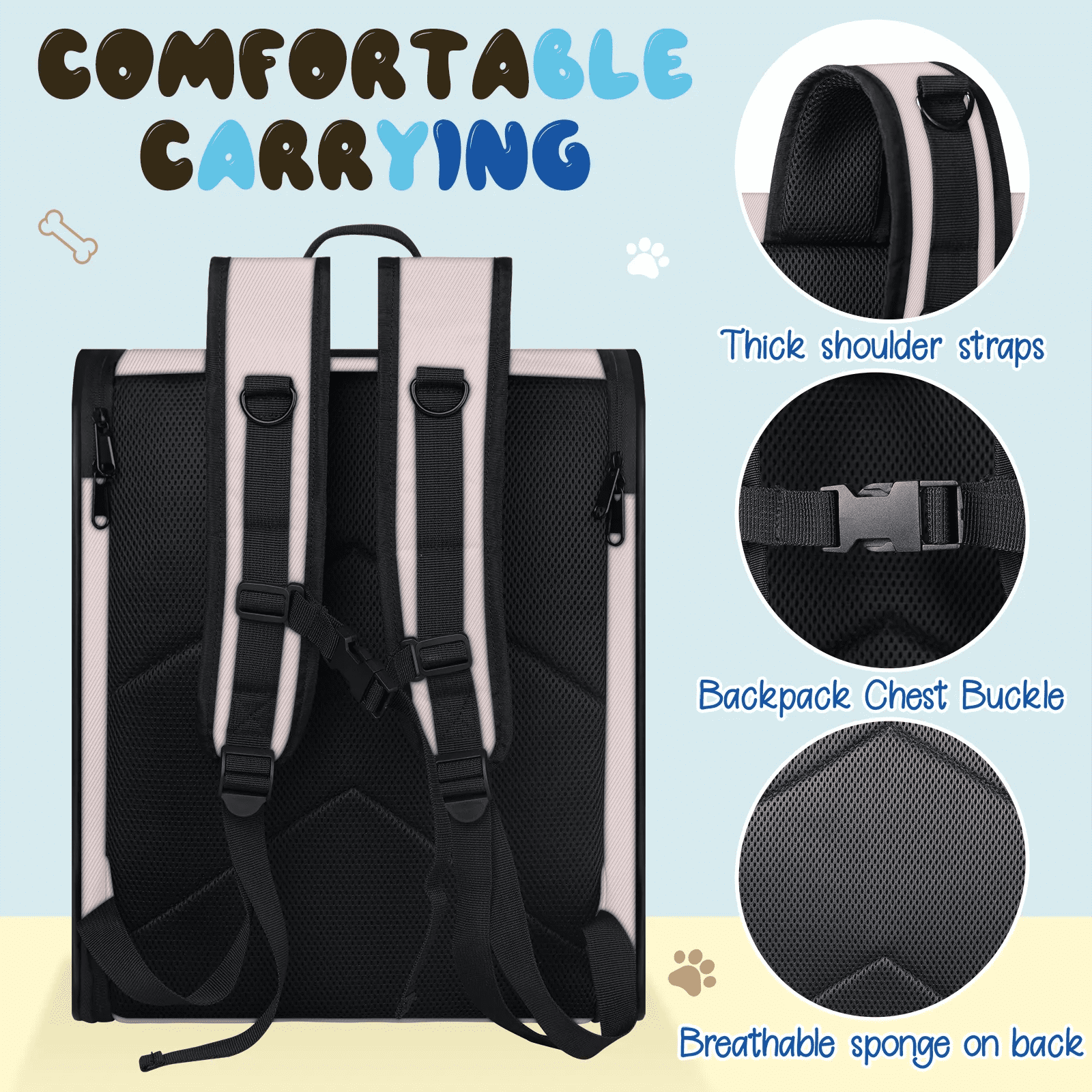 Custom Name Cat Carrier Backpack,Peresonalized Pet Backpack for Small Dogs & Cats Under 13lbs,Ventilated Pet Backpack Bag for Camping Biking Hiking Travel
